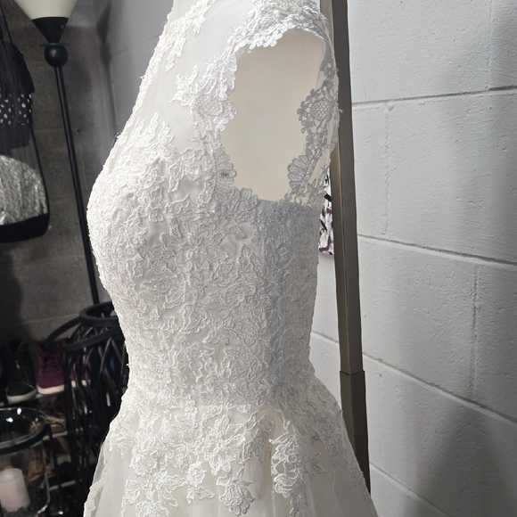 Elegant White Lace Wedding Dress - Picture 9 of 16